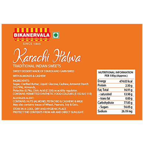 Bikanervala Karachi Halwa - Traditional Indian Sweets, Freshly Packed, 400 g  