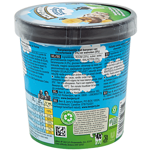 Ben & Jerry's Chunky Monkey Banana Ice Cream - With Chocolatey Bananas & Walnuts, 465 g  