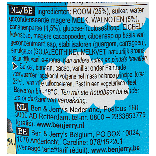 Ben & Jerry's Chunky Monkey Banana Ice Cream - With Chocolatey Bananas & Walnuts, 465 g  