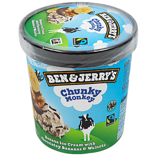 Ben & Jerry's Chunky Monkey Banana Ice Cream - With Chocolatey Bananas & Walnuts, 465 g  