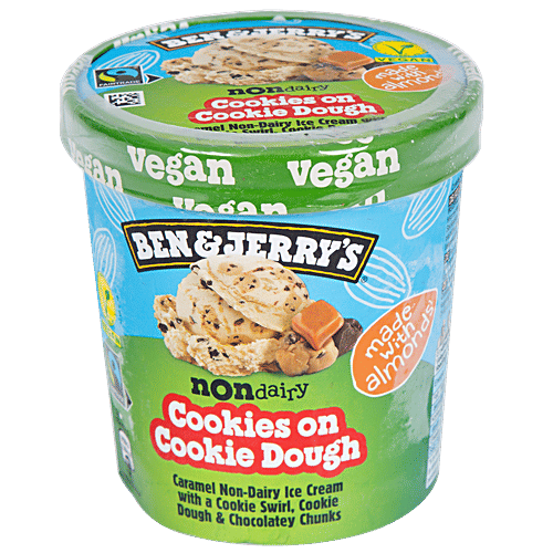 Ben & Jerry's Cookies On Cookie Dough Ice Cream - Non Dairy, 465 ml  Delicious
 Creamy
 Non-Dairy