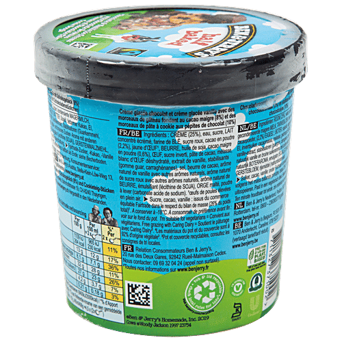Ben & Jerry's Half Baked Brownies & Cookie Dough Ice Cream, 465 g Irresistible Dessert
Premium Quality Ingredients