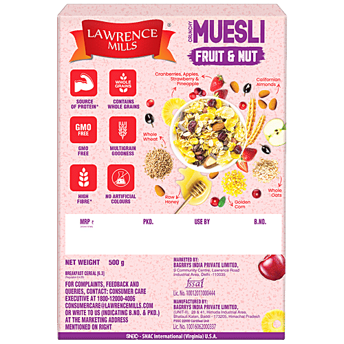 Buy Lawrence Mills Crunchy Muesli Fruit & Nut, 85 Fruits, Nuts