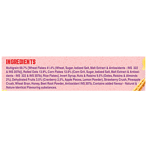 Lawrence Mills Crunchy Muesli - Fruit & Nut, 85% Fruits, Nuts & Multi-Grains, High In Fibre, 500 g Box