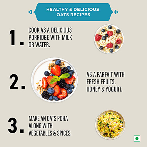 Bagrry's Rolled Oats - Jumbo, High Fibre, High Protein, 1 kg Jar 