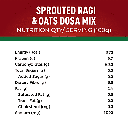 Foodstrong Sprouted Ragi & Oats Dosa Mix - Rich In Protein & Fibre, Easy To Digest, 400 g  