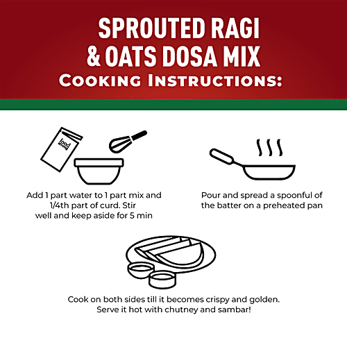 Foodstrong Sprouted Ragi & Oats Dosa Mix - Rich In Protein & Fibre, Easy To Digest, 400 g  