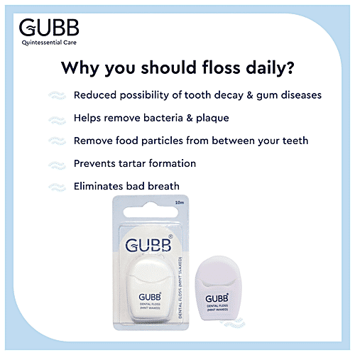 Buy Gubb Dental Floss Thread Mint Waxed, 10M, Oral Hygiene Online at Best Price of Rs 75