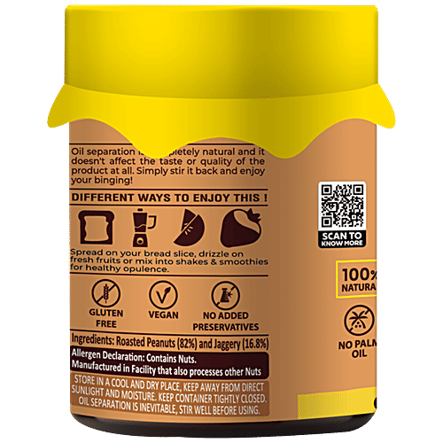 LA Americana Peanut Butter - With Jaggery, Crunchy, 23g Protein, Zero Trans Fat, 350 g  