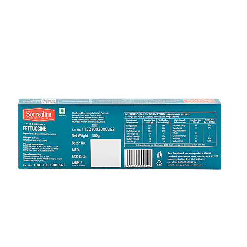 Sorrentina Fettuccine - Durum Wheat, No Maida, Zero Cholesterol, Source Of Fibre, 500 g