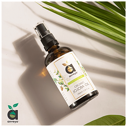 Anveya Jojoba Oil - Cold Pressed & Organic, 100 ml  