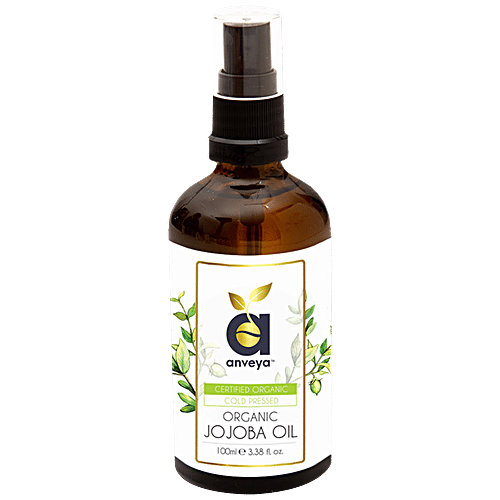 Anveya Jojoba Oil - Cold Pressed & Organic, 100 ml  