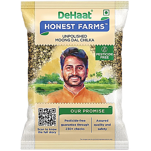 Dehaat Honest Farms Unpolished Moong Dal Chilka - Pesticide Free, 500 g  