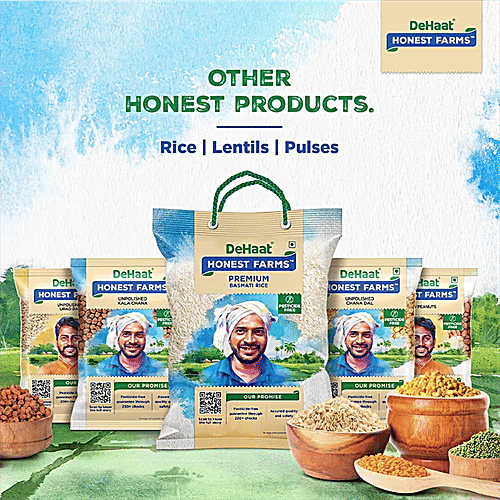 Dehaat Honest Farms Unpolished Toor Dal/Arhar Dal - Pesticide Free, 1 kg  