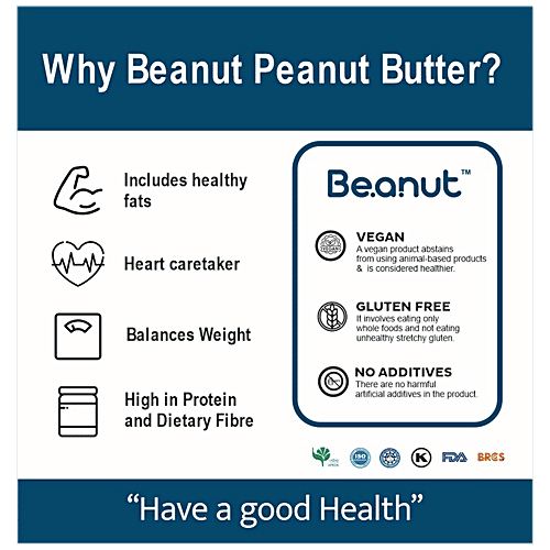 Beanut Regular Peanut Butter - Creamy, Rich In Protein & Fibre, No Trans Fat, 1 kg  