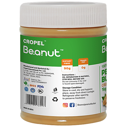 Buy Beanut 100 Natural Peanut Butter Crunchy, Rich In Protein