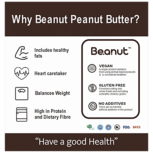 Beanut Dark Chocolate Peanut Butter - Crunchy, Rich In Protein & Fibre, No Trans Fat, 1 kg  