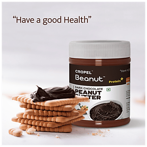 Beanut Dark Chocolate Peanut Butter - Crunchy, Rich In Protein & Fibre, No Trans Fat, 1 kg  