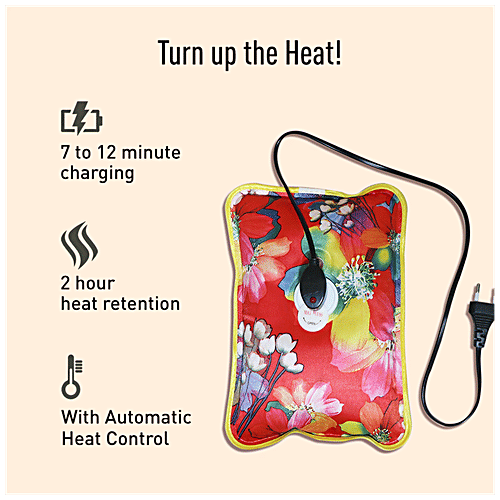 SIRONA Electric Hot Water Bag for Instant Pain Relief | Heating Pad for Menstrual Cramps, Arthritis Aches, and Back Pain | 2 Hours Heat Retention | Quick Charging | Automatic Heat Control, 1 pc  