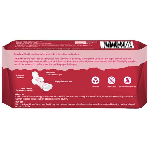 Buy SIRONA Cottony Soft Rash Free Sanitary Pads for Women, XL+ 30 Napkins, High Absorbency, Toxin-Free