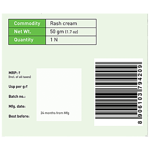 Bodyguard Diaper Rash Cream for Babies - 50 gm | Reduces and Prevents Rashes | with Shea Butter, Zinc Oxide, Caster Oil & Soyabean Oil, 50 g