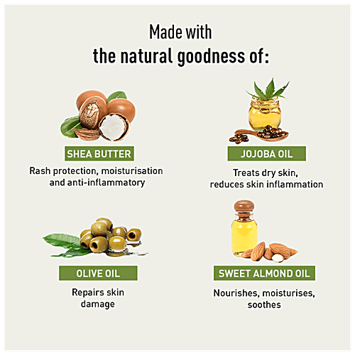 Bodyguard Diaper Rash Cream for Babies - 50 gm | Reduces and Prevents Rashes | with Shea Butter, Zinc Oxide, Caster Oil & Soyabean Oil, 50 g