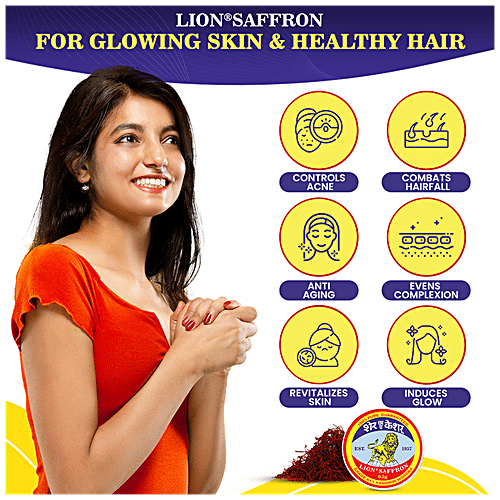 Buy LION SAFFRON Kashmiri Mongra Kesar Grade A++ Used For Cooking