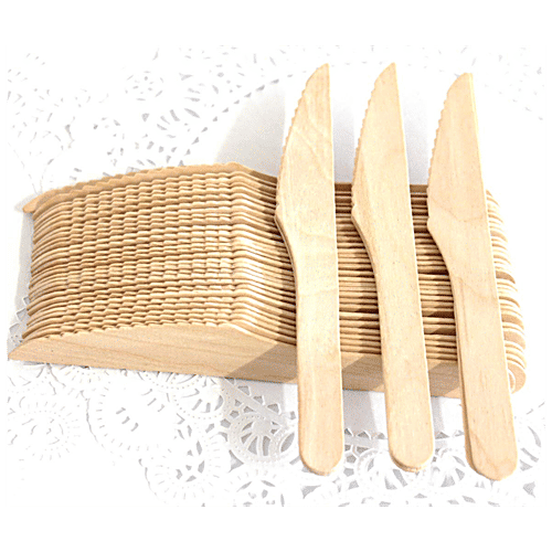 Buy SE7EN Disposable Wooden Knife EcoFriendly, For Cake, Birthday Parties, 20 Cm Online at