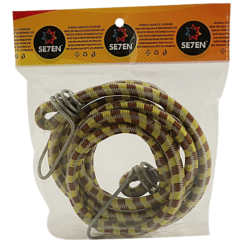 Se7en Rope Elastic - Strong, Durable, Luggage Tying Rope With Hooks, Multicolour, 1 pc Secure Luggage
Durable Rope