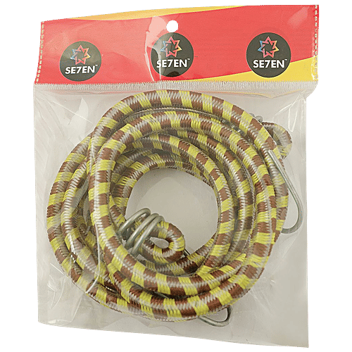 Se7en Rope Elastic - Strong, Durable, Luggage Tying Rope With Hooks, Multicolour, 1 pc Secure Luggage
Durable Rope