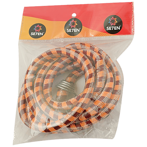 Se7en Rope Elastic - Strong, Durable, Luggage Tying Rope With Hooks, Multicolour, 1 pc Secure Luggage
Durable Rope