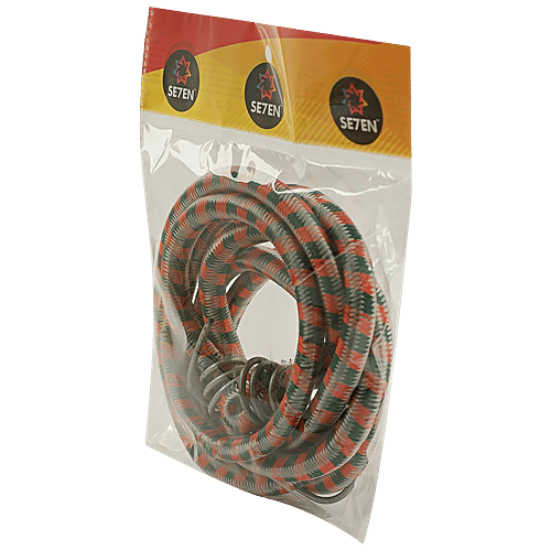 Se7en Rope Elastic - Strong, Durable, Luggage Tying Rope With Hooks, Multicolour, 1 pc Secure Luggage
Durable Rope