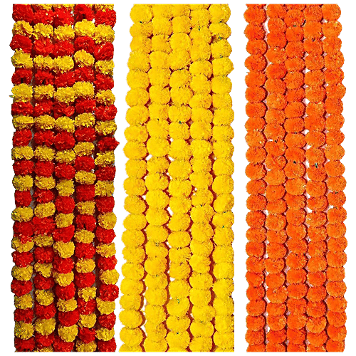 Buy SE7EN Artificial Marigold Flower Garlands For Puja Rooms, Home