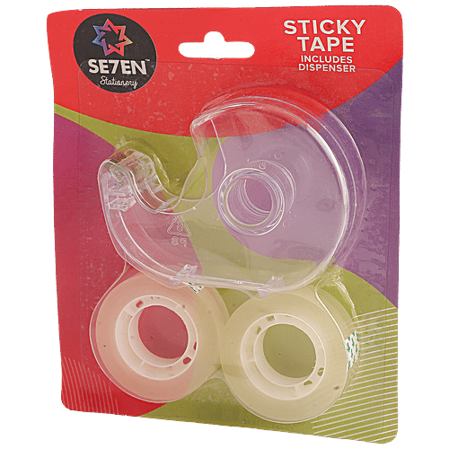 Se7en Sticky Tape With Dispenser - Easy Application, Transparent, 3 pcs  Easy Application
 Transparent
 Includes Dispenser