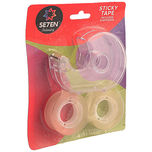Se7en Sticky Tape With Dispenser - Easy Application, Transparent, 3 pcs  Easy Application
 Transparent
 Includes Dispenser