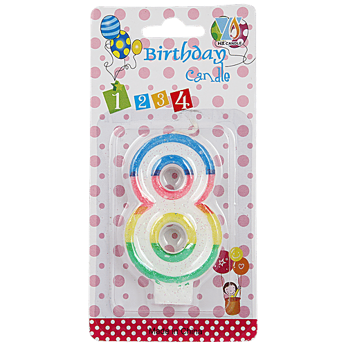 Buy SE7EN Number 8 Candle For Cake Decoration, Birthday Parties