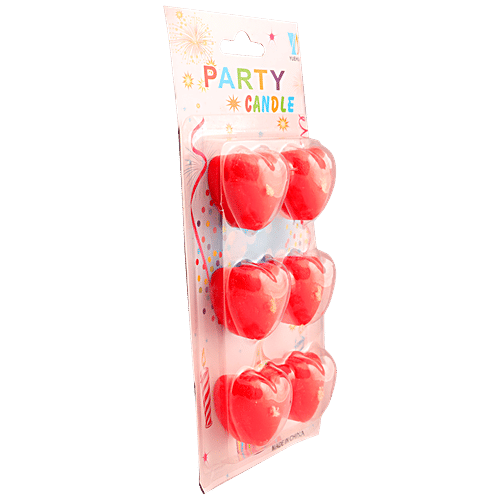 Se7en Heart Fancy Candle - For Cake Decoration, Birthday Parties, Weddings, Anniversaries, 6 pcs  