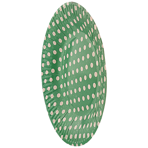 Se7en Polka Dot Paper Plate - For Parties, Picnics & Occasions, Large, Green, 10 pcs  