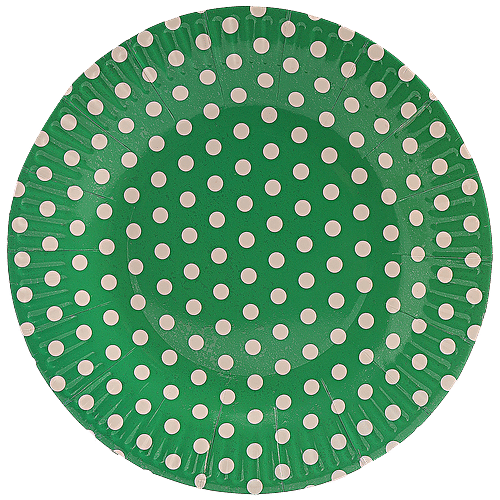 Se7en Polka Dot Paper Plate - For Parties, Picnics & Occasions, Large, Green, 10 pcs  