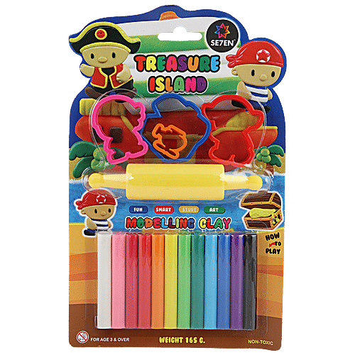 Se7en Treasure Island Play Dough - Modelling Clay, For Kids, 3+ Years & Above, 165 g  