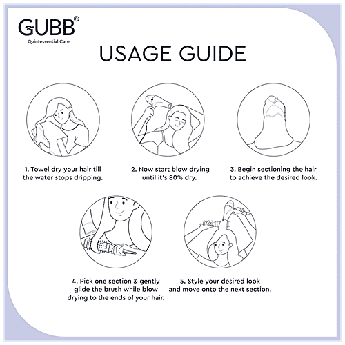 Gubb Foldable 1000 Watts Hair Dryer - With Dual Heat Settings & Detachable Nozzle, GB-128, Purple, 410 g  