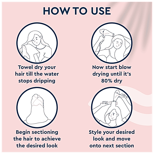 Gubb Foldable 1600 Watts Hair Dryer - With Hot & Cool Settings & Detachable Nozzle, GB-163 Pink, 470 g  