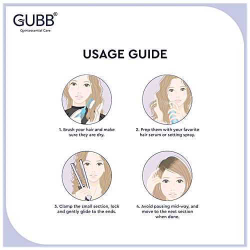 Gubb Hair Straightener With Wide Ceramic Coated Plates - For Frizz Free Look, GB-557, 333 g  