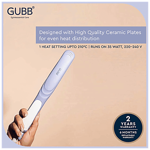 Gubb Hair Straightener With Wide Ceramic Coated Plates - For Frizz Free Look, GB-557, 333 g  