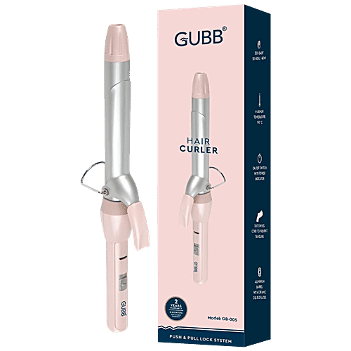 Gubb Hair Curler With Ceramic Coated Tong - For Long Lasting Look, GB-005, Pink, 368 g  