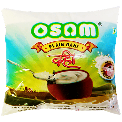 OSAM  Plain Curd/Dahi - Rich In Calcium & Protein, 400 g Pouch 
