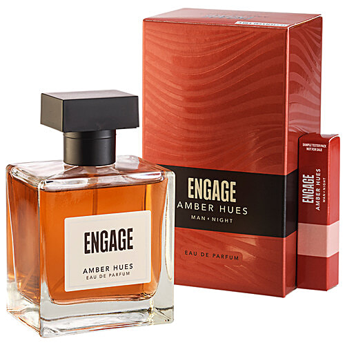 Engage Amber Hues Eau De Parfum - For Men, 100 ml (Get 3 ml Tester Free) Ambery & Fruity Fragrance Scent