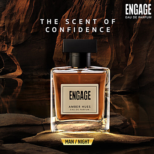 Engage Amber Hues Eau De Parfum - For Men, 100 ml (Get 3 ml Tester Free) Ambery & Fruity Fragrance Scent