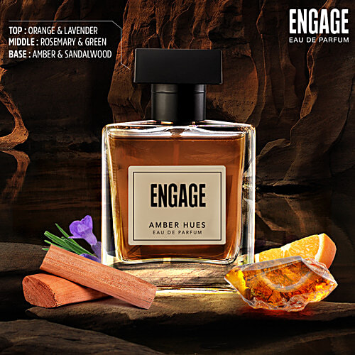 Engage Amber Hues Eau De Parfum - For Men, 100 ml (Get 3 ml Tester Free) Ambery & Fruity Fragrance Scent