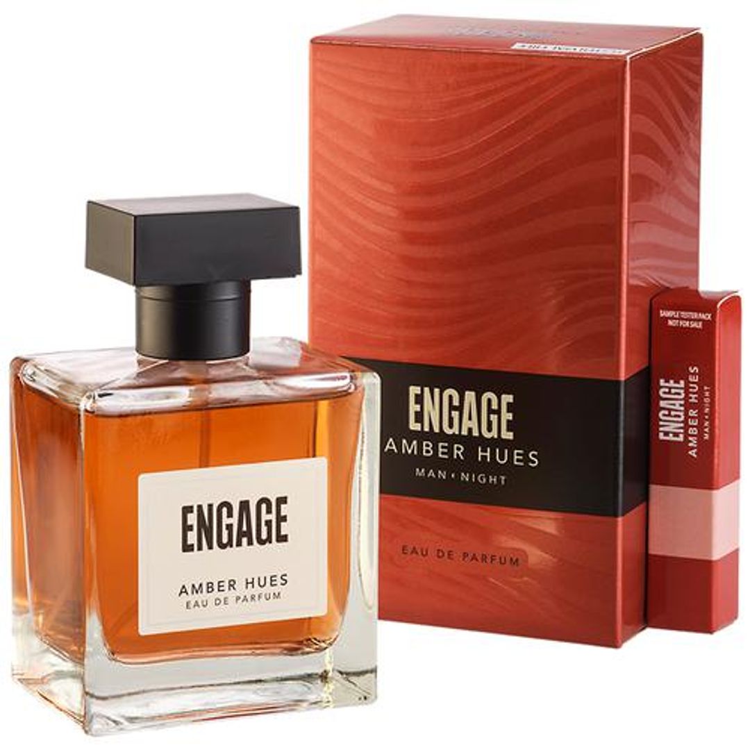 Engage Amber Hues Eau De Parfum - Long Lasting, Ambery & Fruity, For Men, 100 ml (Get Tester Free)